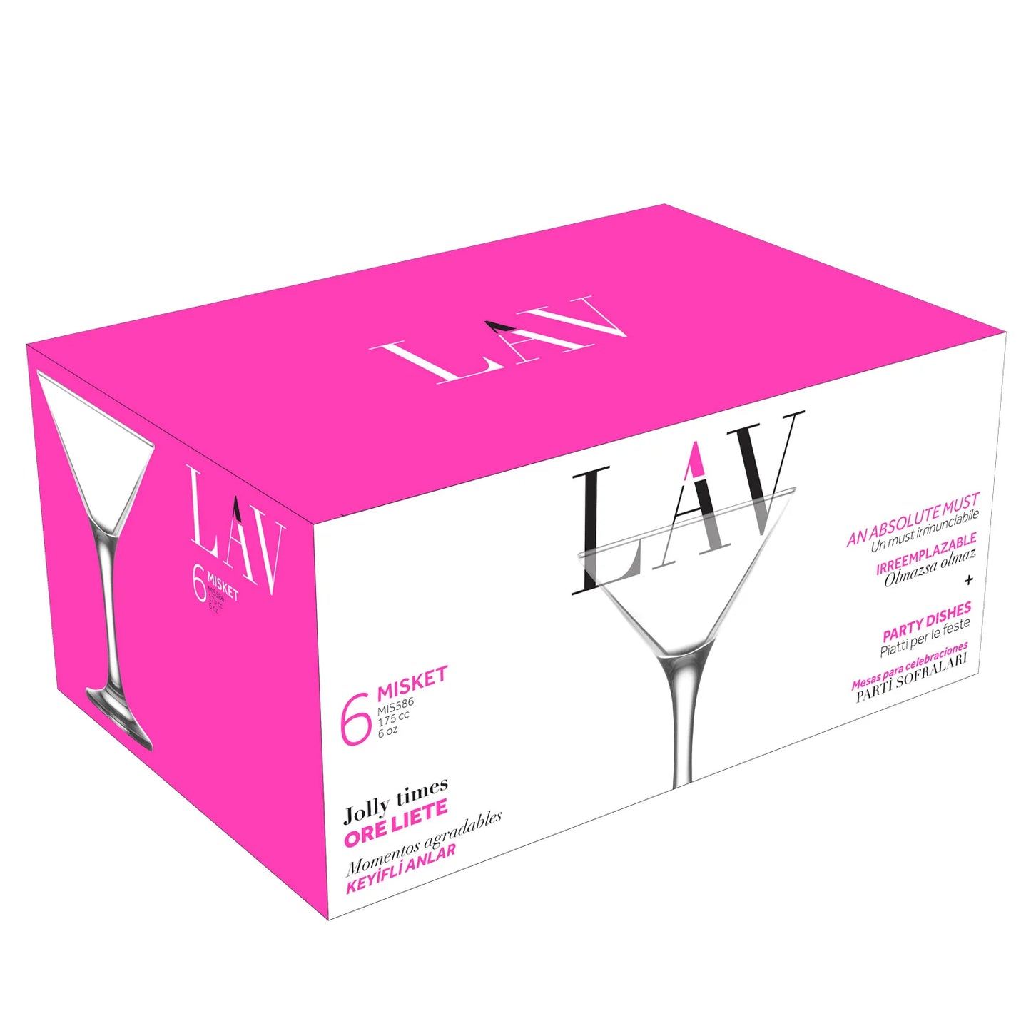 LAV MISKET 6 oz Martini Glasses - 6 /Case