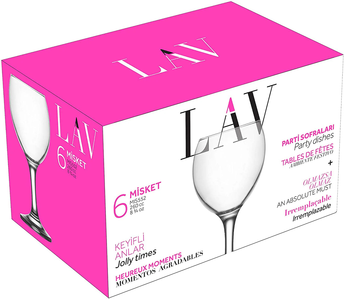 LAV MISKET 8.75 oz Wine Glasses - 6 /Case