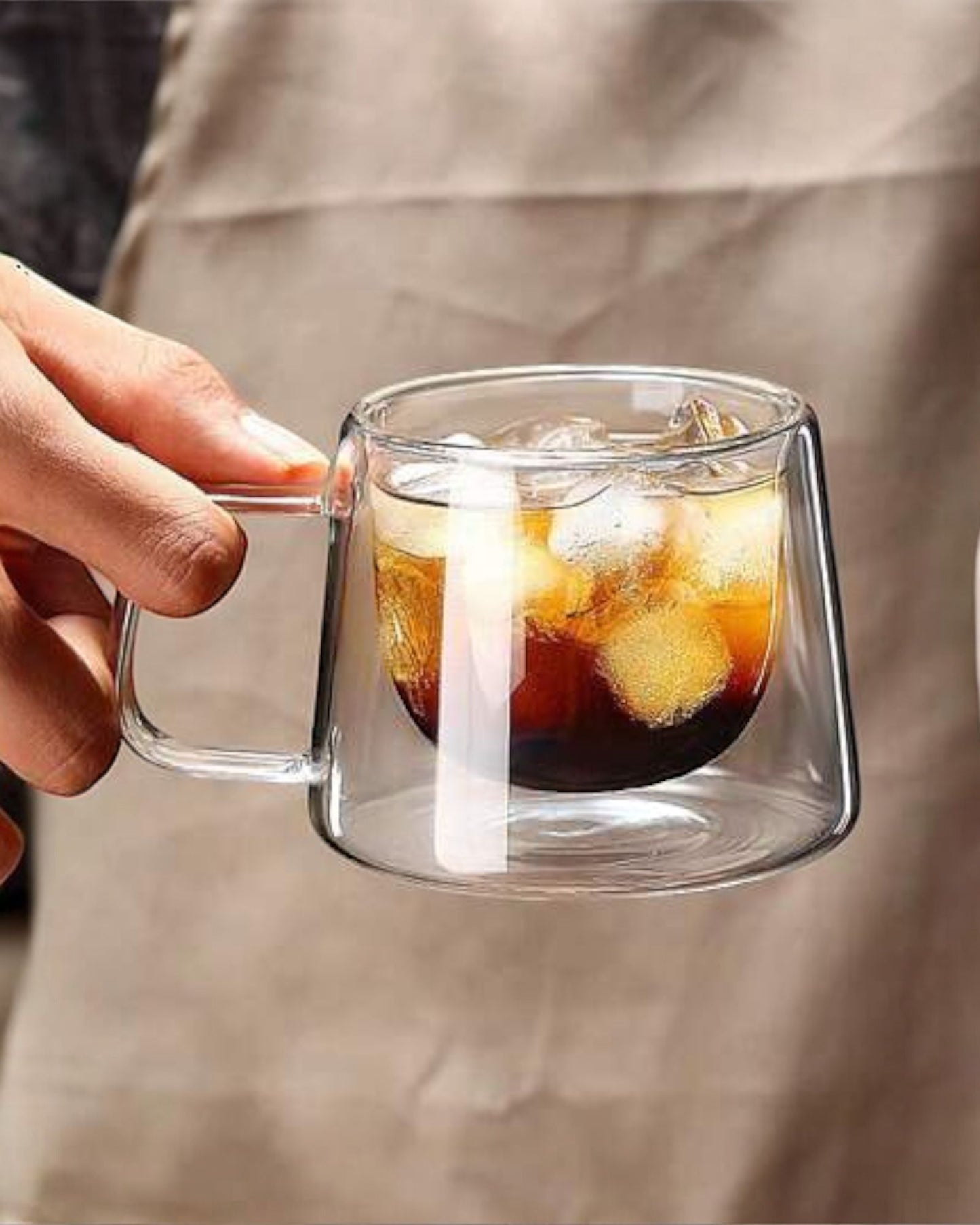 IKIDO 8.35 oz Modern Double-Walled Glass Coffee Mug - 1 /Case