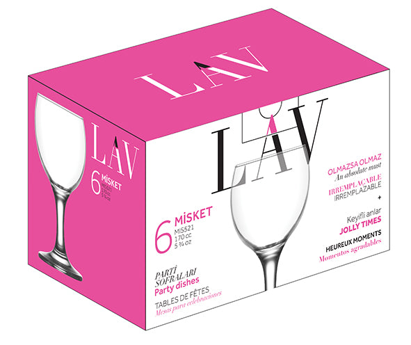 LAV MISKET 5.75oz Wine Glasses - 6 /Case