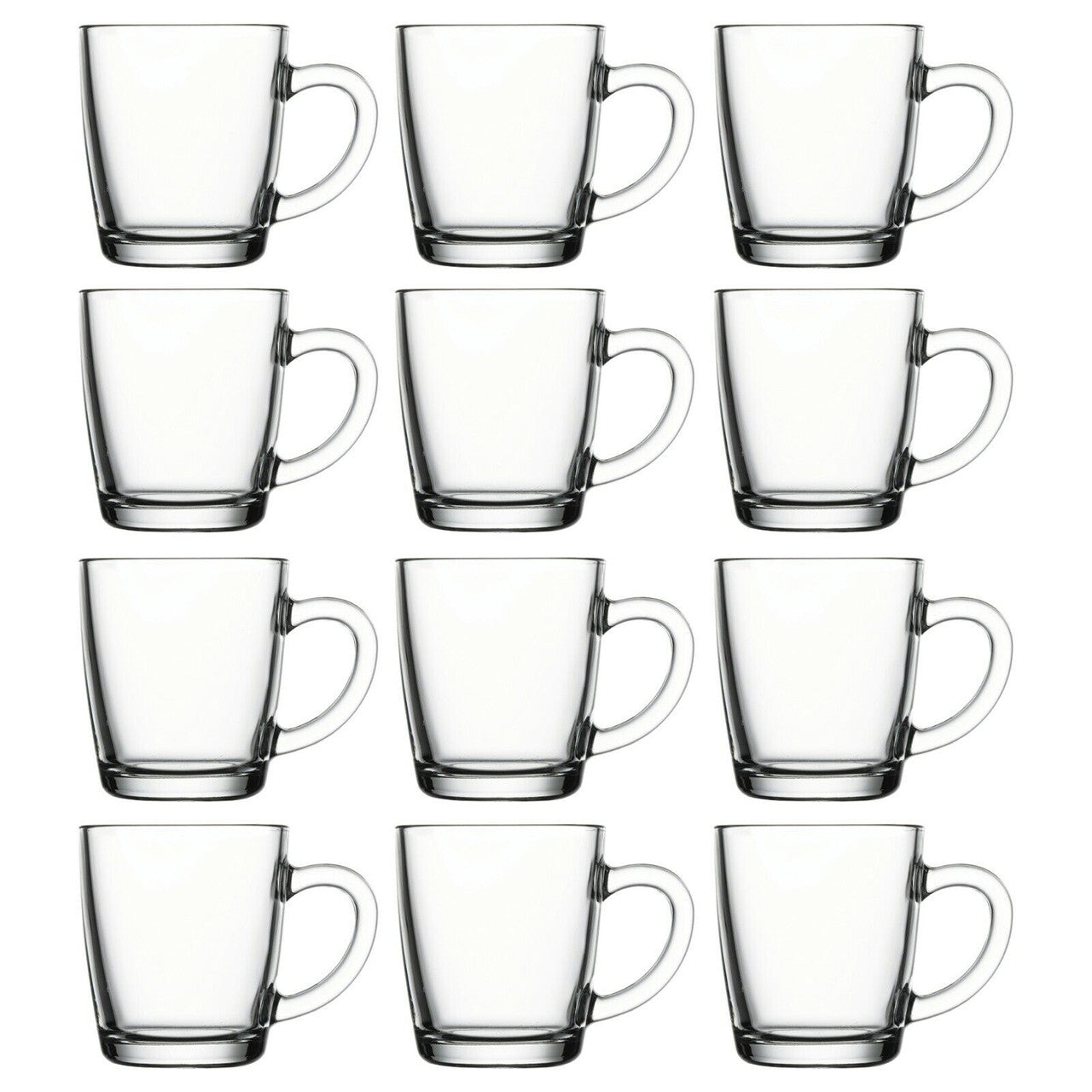 Glass Tea Mugs 11.25 oz - Pasabahce Basic - Set of 12
