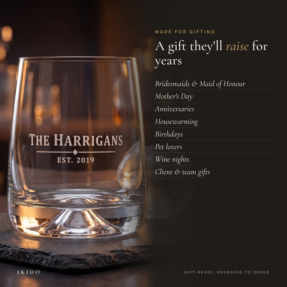 Personalized Engraved Stemless Wine Glass, gift occasions